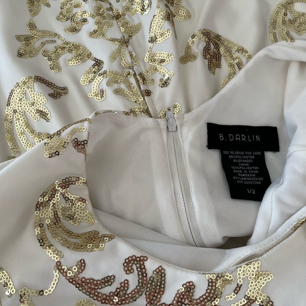 New B. DARLIN gold sequin embellished dress - Picture 5 of 7